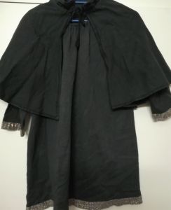 Kids Costumes to Hire - Black dress & cape - Girl